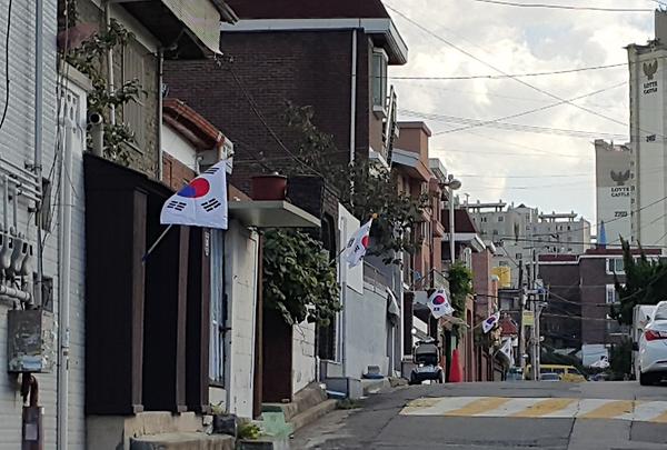 용천마을태극기게양 사진