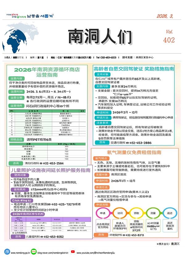 2026년 3월호 다국어 남동사람들(중국어)  사진